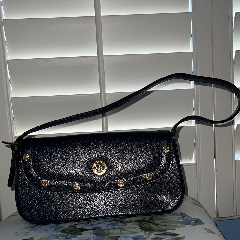 Bellerose Vintage Black Leather Shoulder Bag